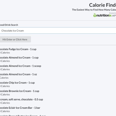 Online Calorie Info Finder using React and a Nutrition API